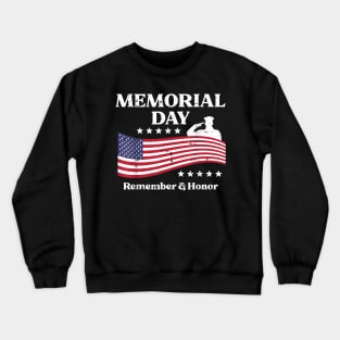 Memorial Day USA Flag  Honor Patriot Men Women Kids Crewneck Sweatshirt